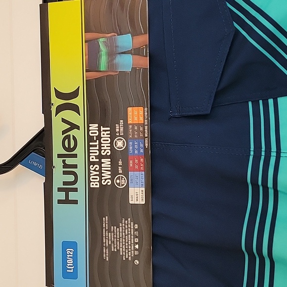 Boys Hurley Swim Short Size L 10/12 NWT Blue - Picture 5 of 5